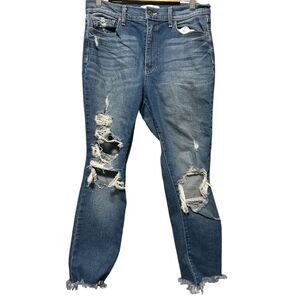 Pistola ‎ High Rise Wink Distressed Jeans Cropped Size 30 Loose Fit